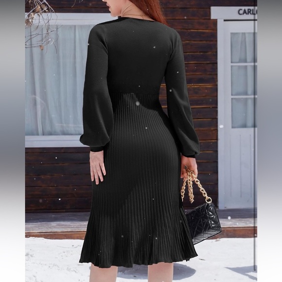 NWT VFORCITY Women’s Maternity Sweater Wrap Dress With Pleated Skirt, Belt,Vneck - Picture 2 of 5